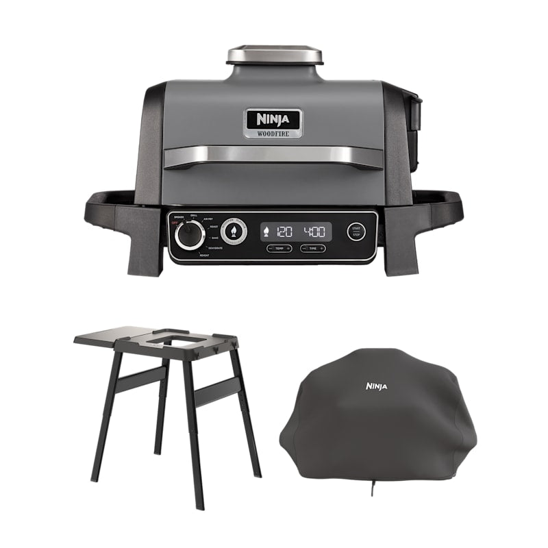 Woodfire Electric BBQ Grill & Smoker with Stand & Cover